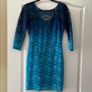 Jump Juniors Ombré Glitter lace bodycon Mini dress